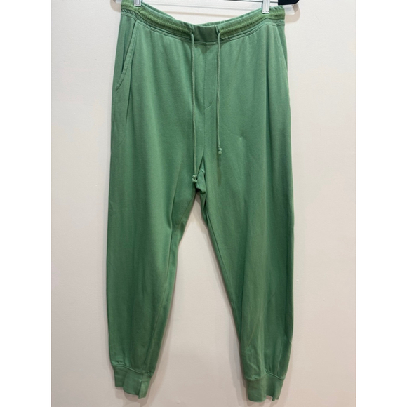 aerie Pants - Aerie Green Ribbed Waist Drawstring Joggers L Casual Colourful Loungewear